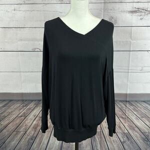 Cabi Sweater Womens‎ Small Black Beals Sweatshirt Tunic Long Sleeve Boxy 5322